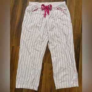 Victoria's Secret Pink, White an Sliver Striped Pajama Pants